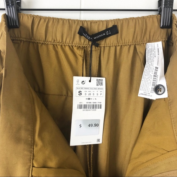 Zara Beige Mid-Waist Trousers - Picture 8 of 8